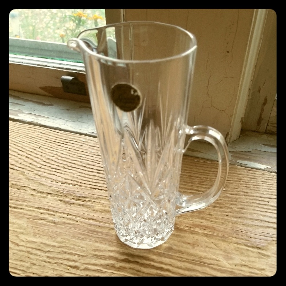 Lead crystal sauce pitcher